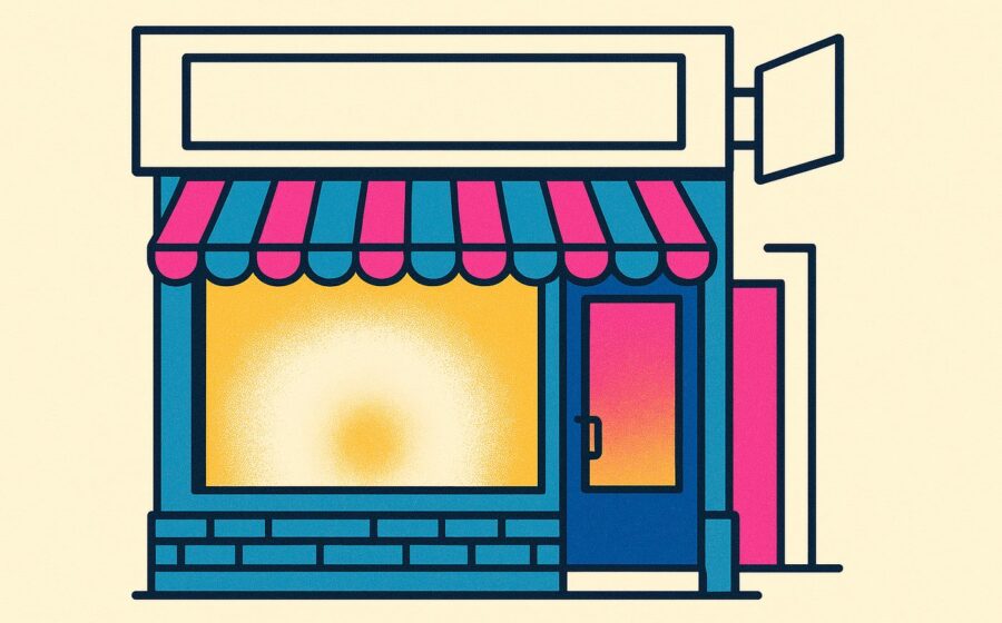 Enseigne de magasin sur la devanture d une boutique