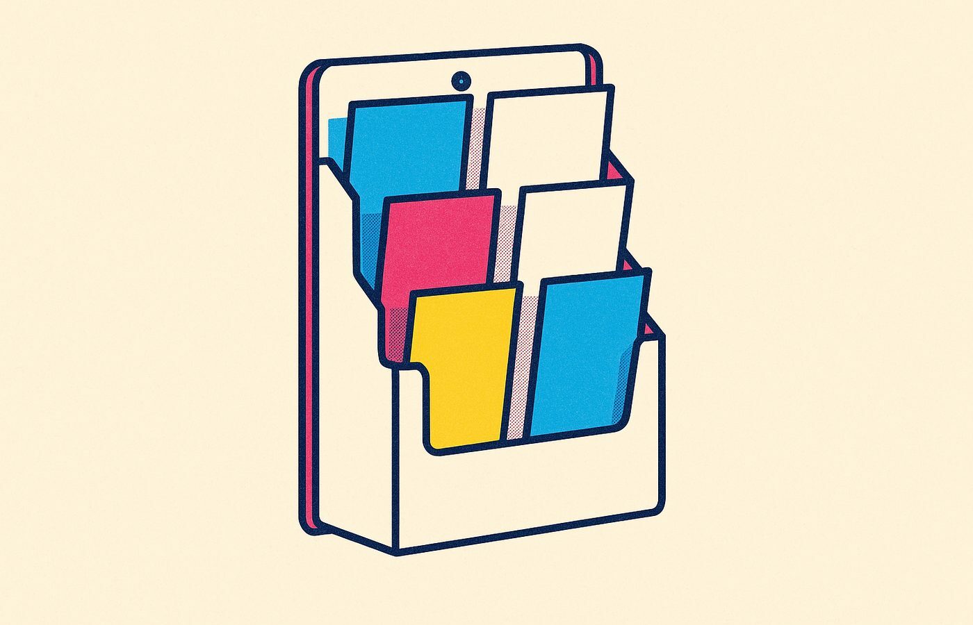 Porte-brochure mural à cases inclinées
