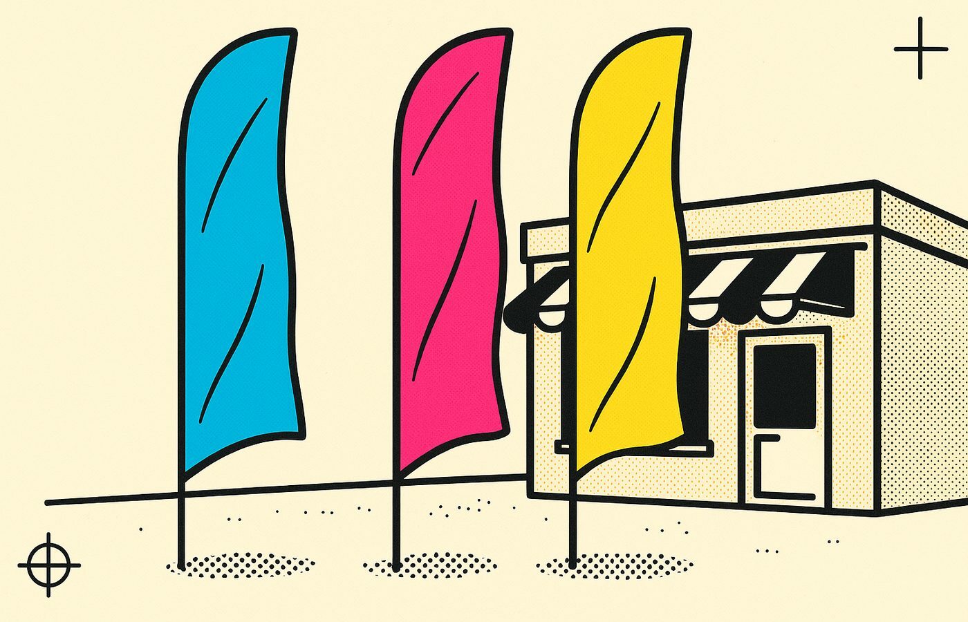 Illustration CMJN doriflammes publicitaires
